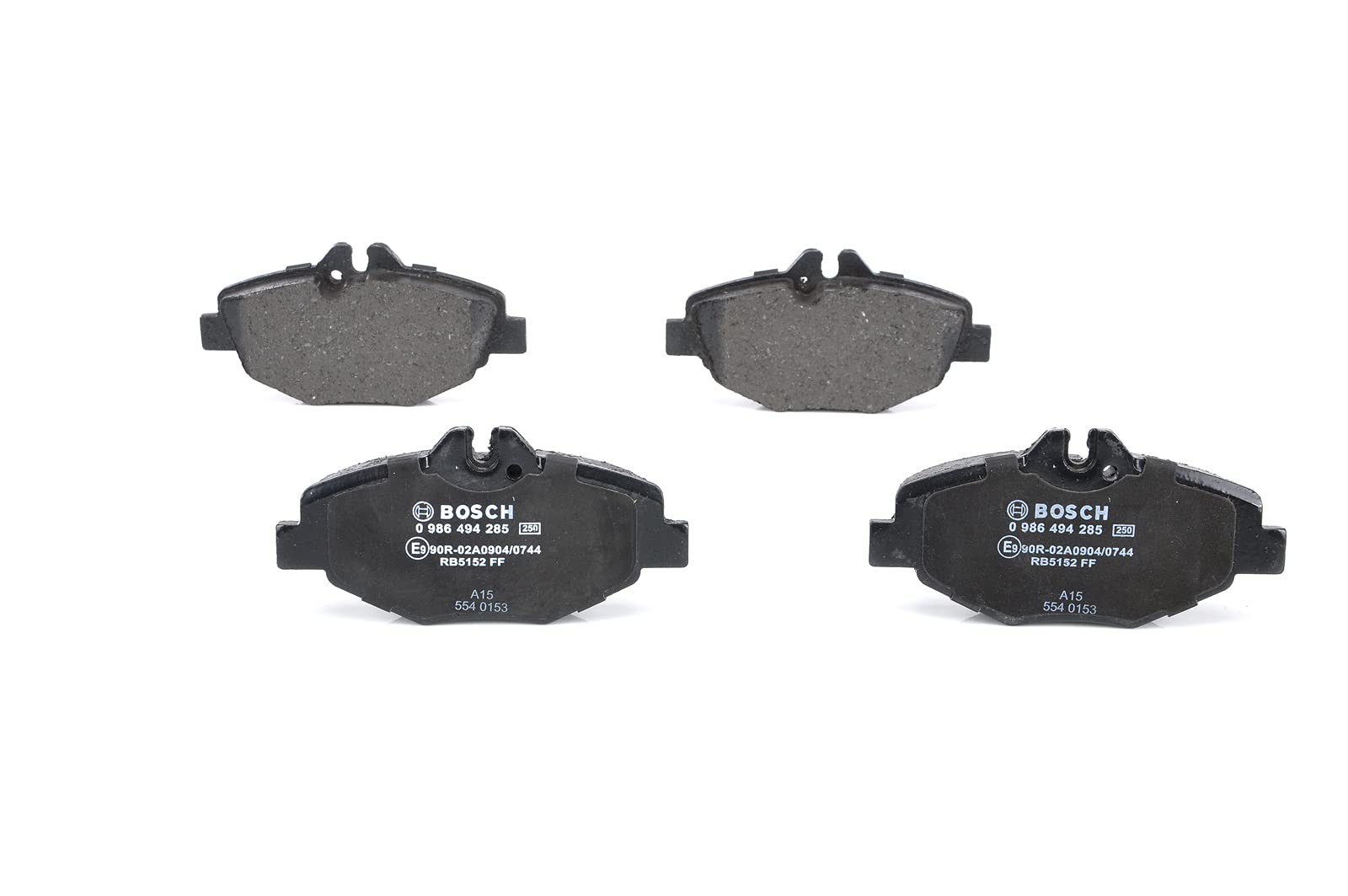 Bosch BP1197 - Pastiglie Freni Auto, Delantero - Calidad Bosch - Reducción de Ruido y Polvo - Certificación ECE-R90 - Sin Cobre - 1 Juego de 4 Pastillas