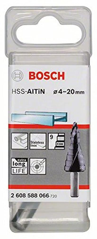 Bosch Bosch 2608588066 4/6/8/10/12/14/16/18/20 mm HSS-AlTiN Step Drill Bit
