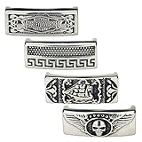 Slider Schieber aus Edelstahl | DIY Lederband o. Paracord 12x6mm Loch 4 Motive Harley Davidson/Windjammer/Keltische Runen/Skull, Motiv:Keltisches Muster