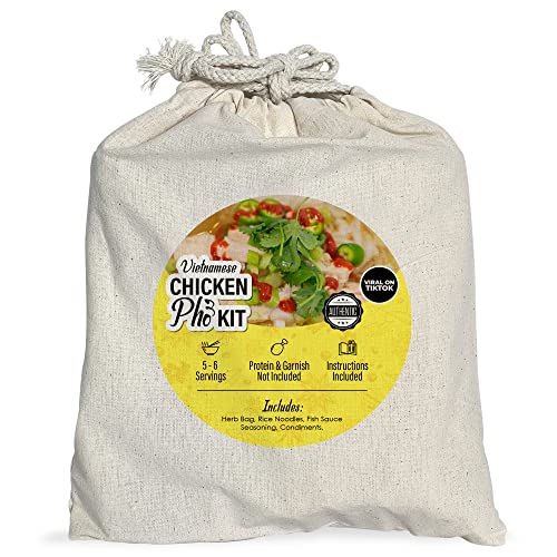 Get Cultured Box DIY Chicken Pho Kit (Ph? Gà), Make Authentic Vietnamese Pho Broth, Includes Herb Bag, Rice Noodles & Condiments (Not Included: Protein & Garnish), 5-6 Servings