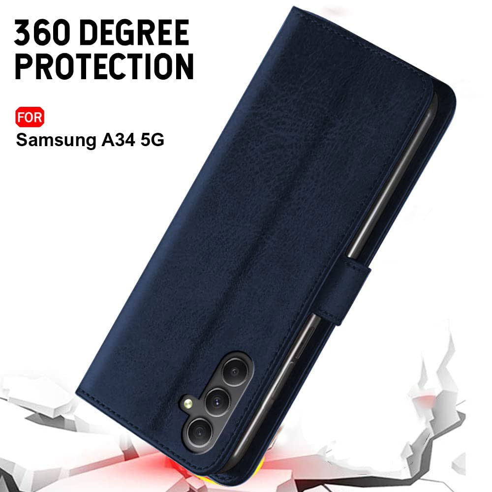 Samsung Galaxy A34 Flip Cover - Leather Style Case -8 Samsung Galaxy A34 Flip Cover - Leather Style Case -8