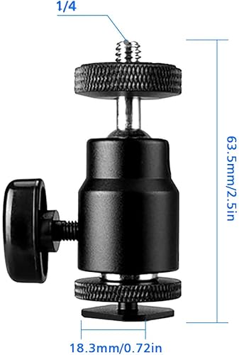 Miniatura 3 de SLOW DOLPHIN Soporte de zapata caliente para cámara de 14 pulgadas con adaptador de tornillo de 14 pulgadas para cámaras, videocámaras, teléfono