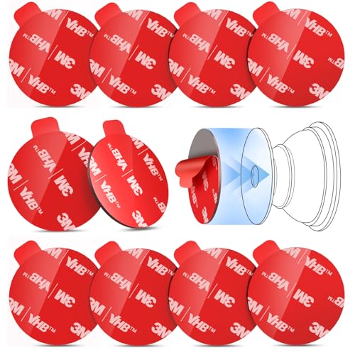 10 Pcs 3M Sticky Pads for Pops Socket Base: 1.38' Round Strong Adhesive Replacement Double Sided Tape for iPhone Popgrips, Cell Phone Grip & Ring Holder, Very High Bond VHB Circle Sticker 35mm