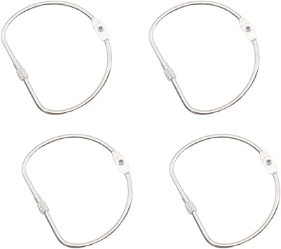 4 Pieces Bookbinding Rings 6.6 cm D-shaped Key Storage Ring Silver Ribbon Storage Rings for DIY Decoration and Paper Organization