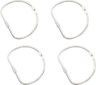 バインディングブックリング 4個 2.6インチ D型キーストレージリング シルバーテープストレージリング DIY装飾と紙の整理用