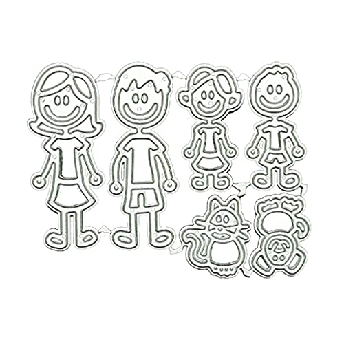 BMBN Matrices de découpe, Famille Pet métal découpe Matrices Pochoir Bricolage Scrapbooking Album Papier Carte modèle Moule gaufrage décoration Argent Cover