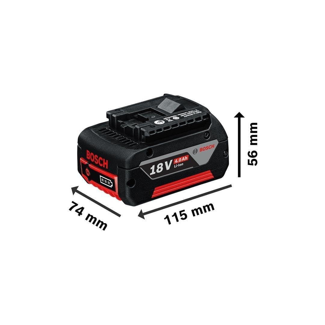 Kit 3 utensili BOSCH 18V Trapano avvitatore GSR18V-55 + Perforatore GHB18V-22 + Smerigliatrice GWS18V-7 + 3 batterie 18V - 4 + Caricatore GAL 18V-40 + Borsa