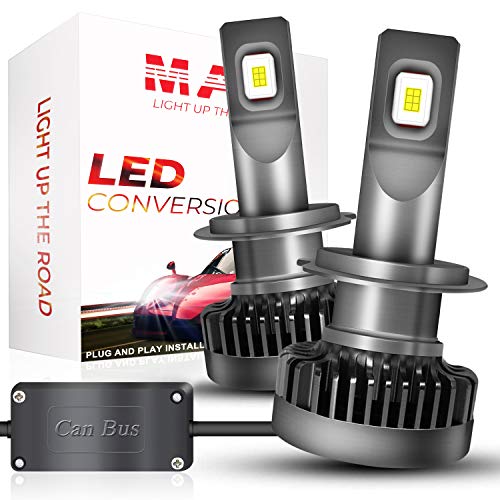 H11 LED Headlight Bulbs with Built-In Decoder, 12000 Lumens 6000K Cool White CREE Chips, H9 H8 Low Beam Fog Light Halogen Replacement Conversion Kit