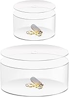 Vista 10 de Choowin 2 soportes acrílicos para tartas con tapa, soporte flotante transparente para tartas, soporte redondo para tartas, soporte redondo
