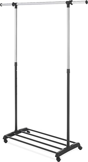 Adjustable Rolling Garment Rack by Whitmor – Space Saver