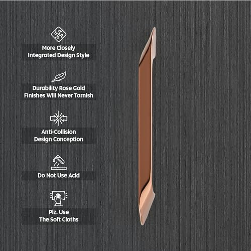 Image of LAPO 10 Inch Handles for Cabinet Drawer Use, Ideal for Kitchen and Wardrobe Application, Scratch Free Surface, Easy Mounting, 3 Years Warranty (224mm, PVD Rose Gold Finish, Pack of 3) - Twist