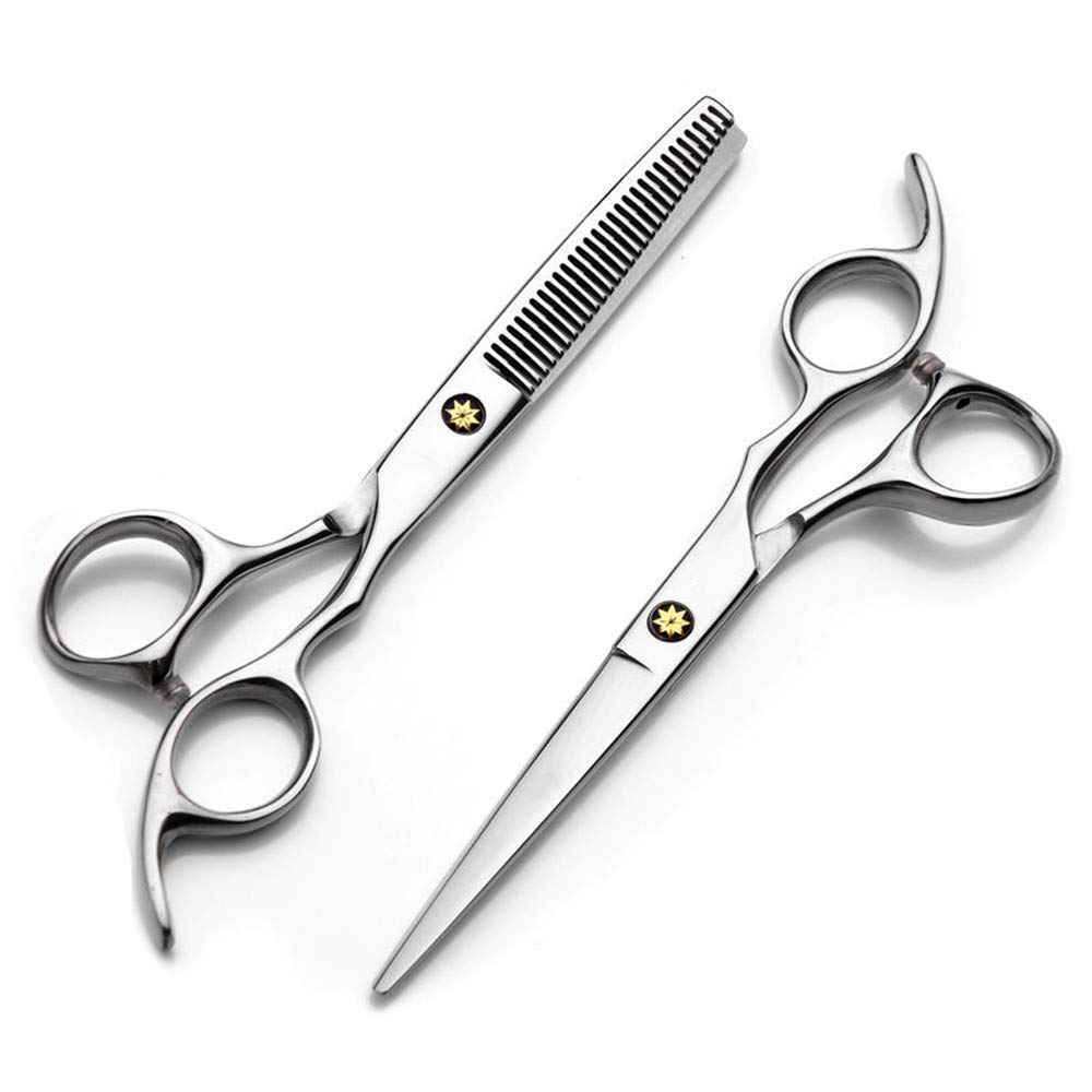 Set di Forbici da Parrucchiere - 2 Forbici ad Ultrasuoni in Acciaio Inox per Capelli, Barba e Animali Domestici - Accessori Professionali