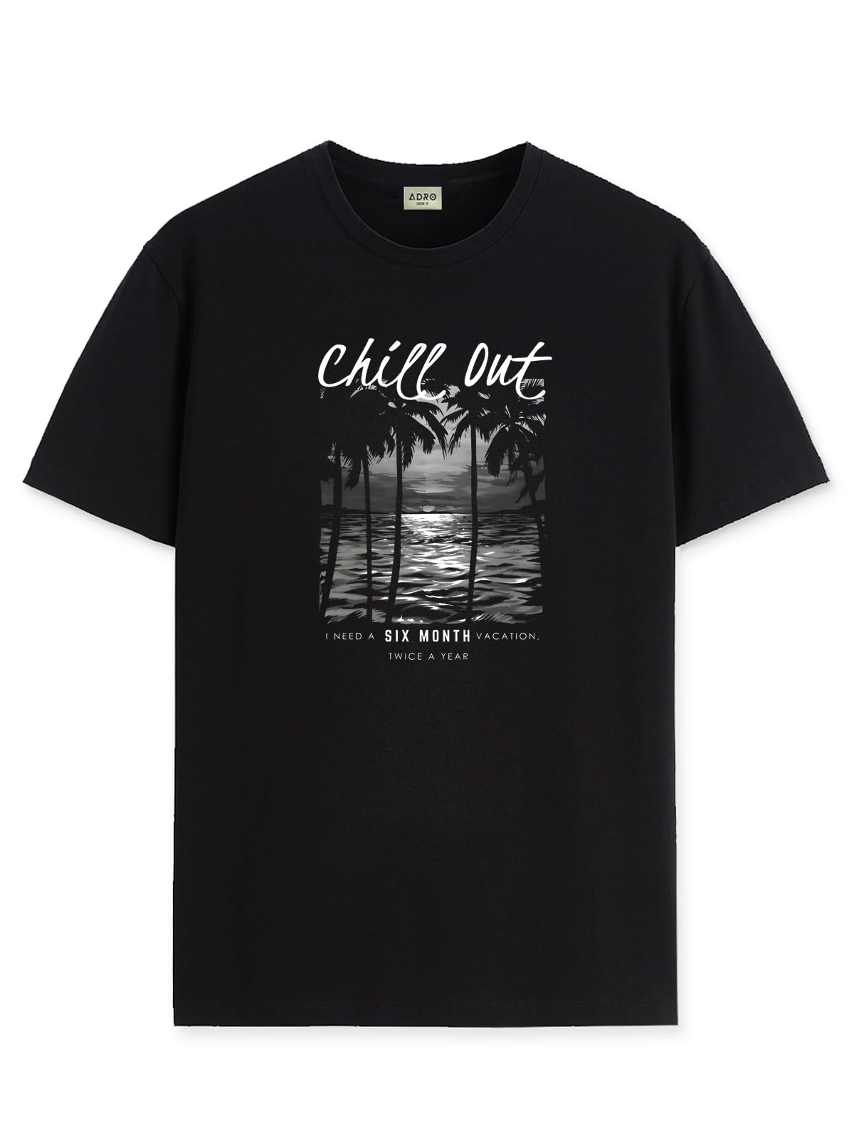 Global Desi Mens Nature Graphic Tshirt - Premium Cotton T-Shirt with Stunning Nature Design - Best for Outdoor Enthusiasts Print Black T Shirt in black