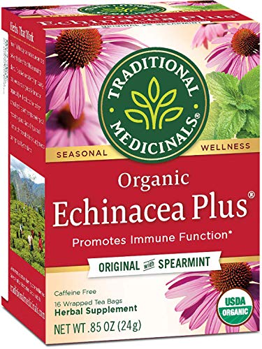 Traditional Medicinals Organic Echinacea Plus Seasonal Tea, 16 Tea Bags (Pack of 3)