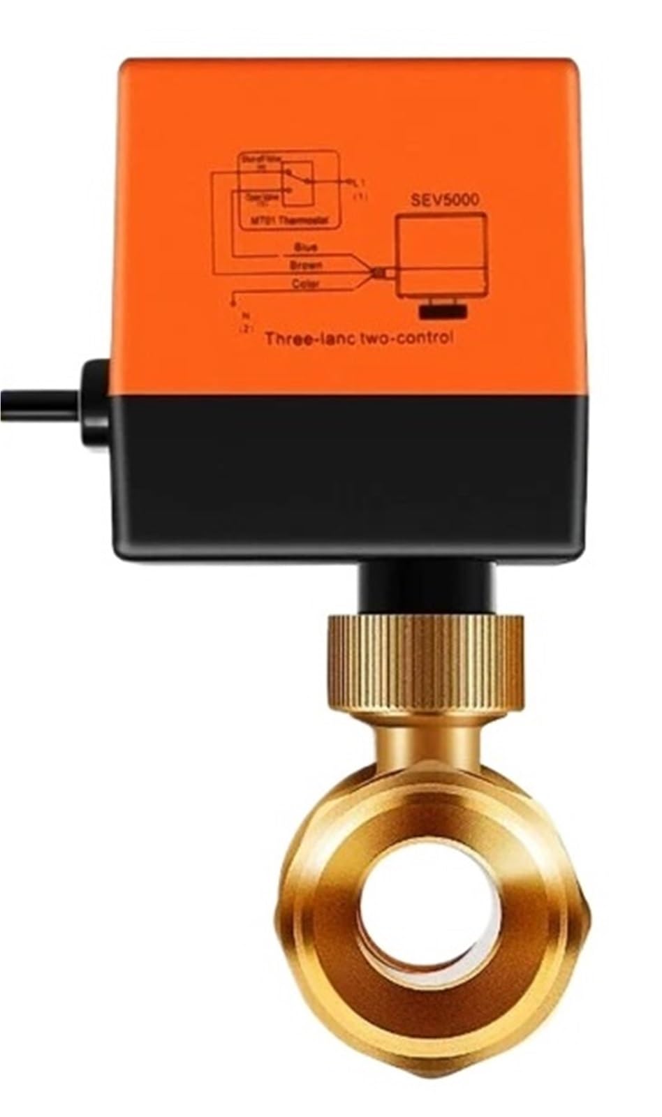 Vanne électrique en laiton DN20 24V avec actionneur robuste à deux commandes