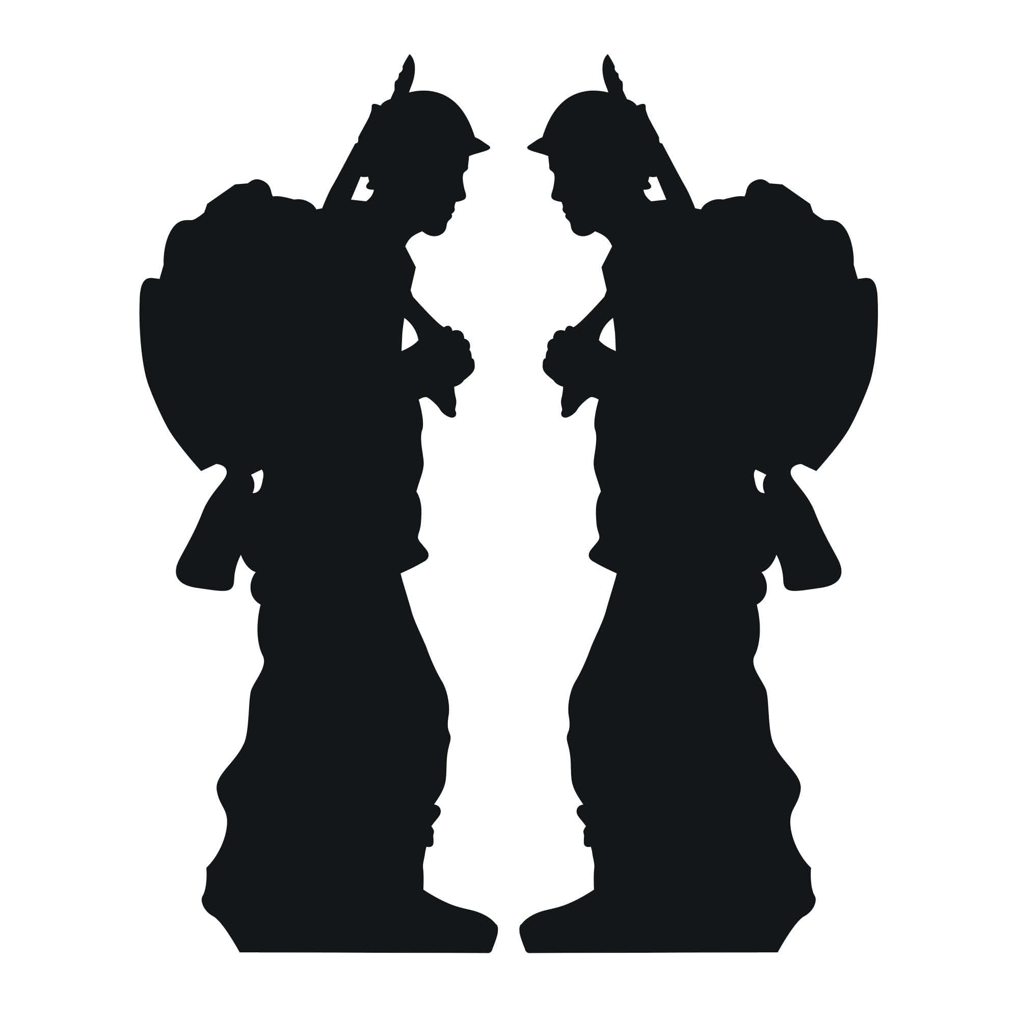 Bundlez-4-Fanz Fan Packs Black World War Soldier Silhouette Double Pack Lifesize Cardboard Cutout Fan Pack 175Cm X 72Cm, Includes 8X10 Star Photo