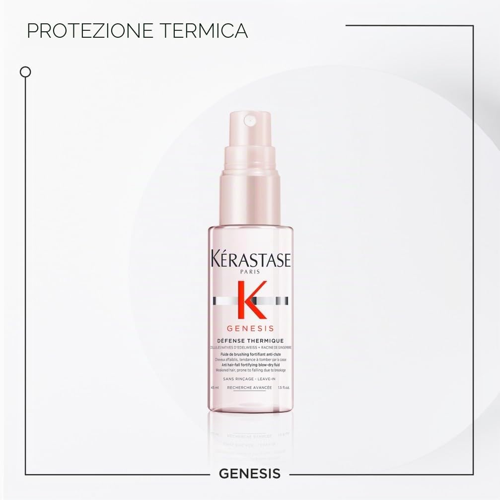 Kérastase, Genesis, Mini Size da Viaggio, Routine Per Capelli Fini e Fragili, Fortifica e Riduce la Caduta, Shampoo + Fondant + Spray Termoprotettivo, Discovery Set, Travel Size, 80ml + 75ml + 45ml