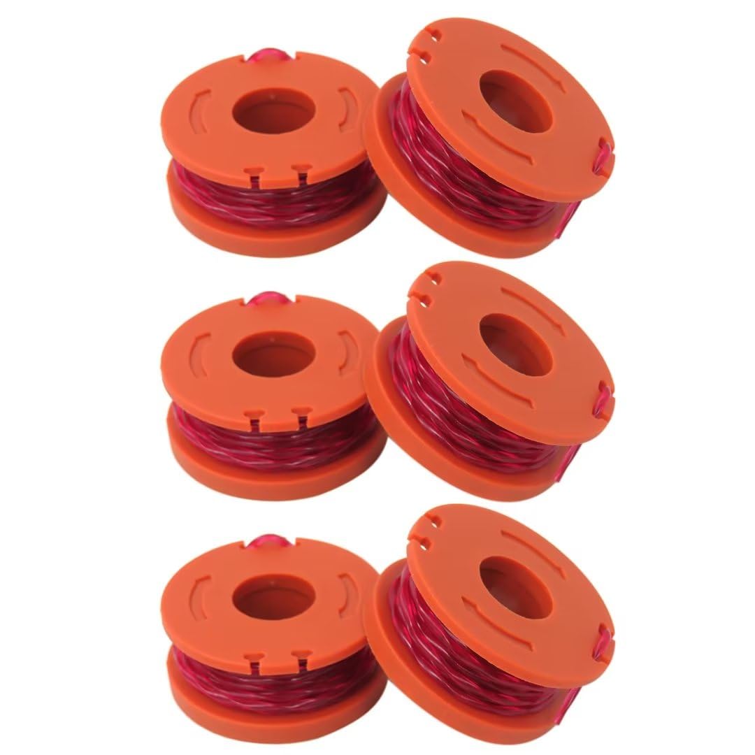 6Pcs WA0010 Trimmer Spool Line Set for Worx WG154 WG163 WG180 Replacement Spools String Trimmer Parts