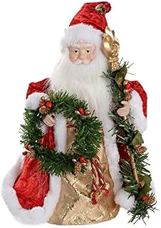 WeRChristmas Red & Gold Santa Decoration Christmas Tree Top Topper-30cm
