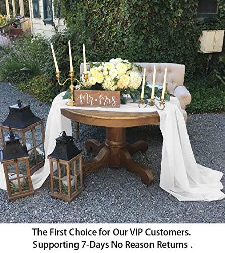 ShinyBeauty Runner da tavola in chiffon bianco