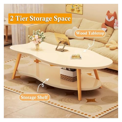 Table basse blanche en bois moderne de style ferme pour salon - 8