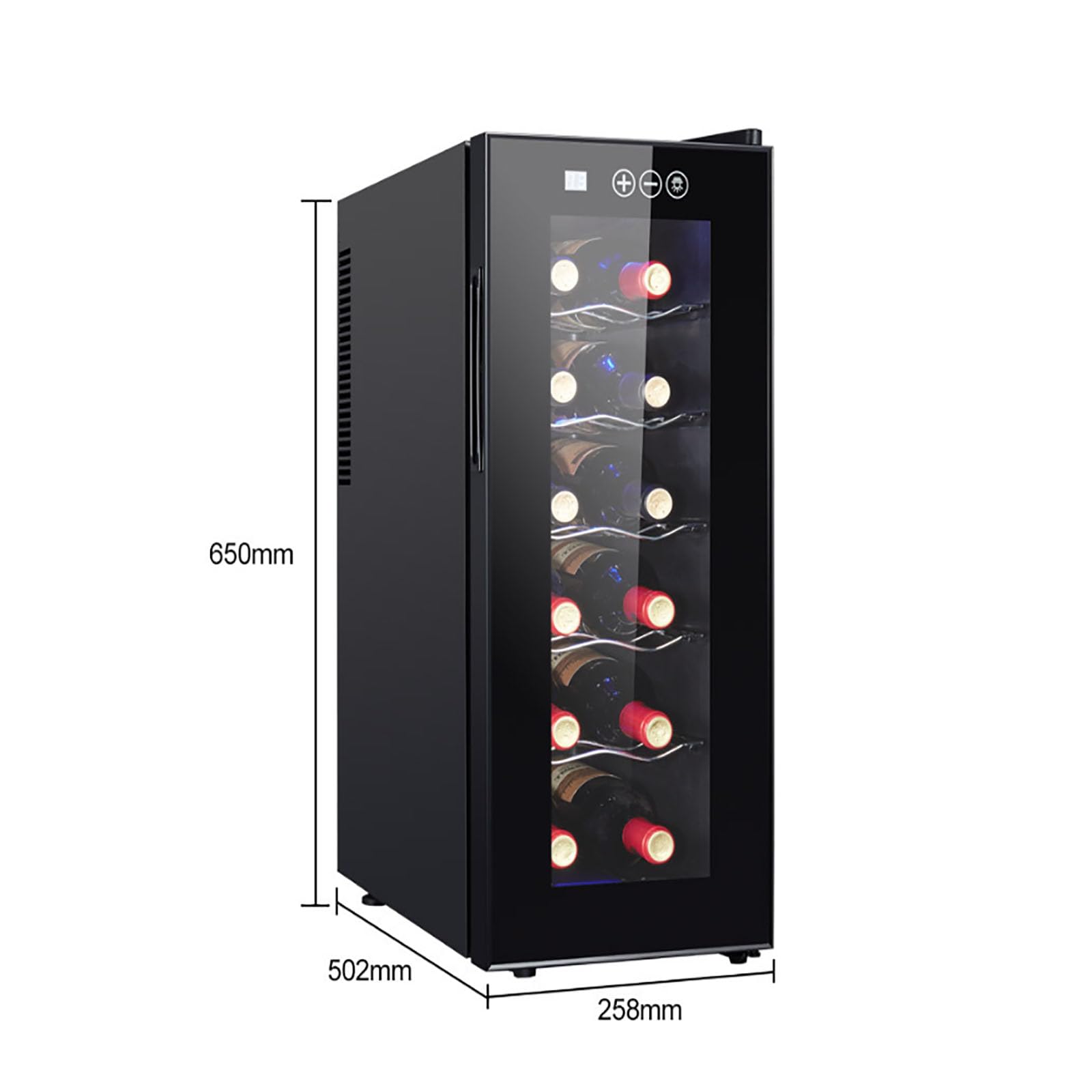 Refrigerador para Vinos De 12 Botellas, Vinoteca Compacta para Vinos Tintos, Blancos Y Champán. Vinoteca Independiente Con Puerta de Cristal Y Control Digital de Temperatura para Bar en Casa U Oficina