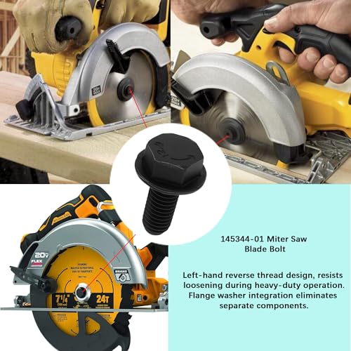 Image of 2 Pack Miter Saw Replacement Blade Bolt (145344-01) for DEWALT Miter Saws - Compatible with DWS780, DWS782, DW703 Series etc.