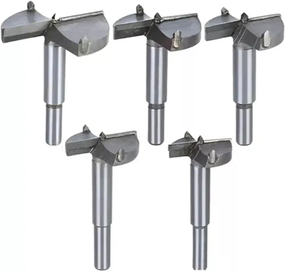 Kit de Fresas para Madeira, 5 Peças, 30/35/40/45/60mm, Haste de Metal