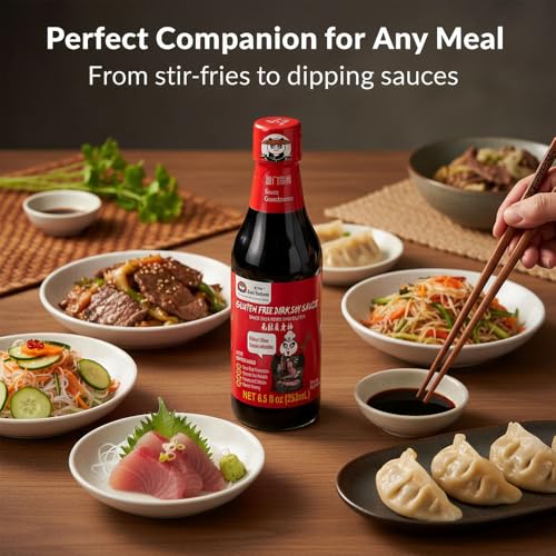 Image of Sauce Grandmaster Gluten Free Hoisin Sauce & Dark Soy Sauce Combo - Non-GMO, Vegan, No MSG - Asian Stir Fry, Marinade, Dim Sum Dipping, Ancient Brewing Method, Exclusive Recipe, Delicious Any Way You Serve
