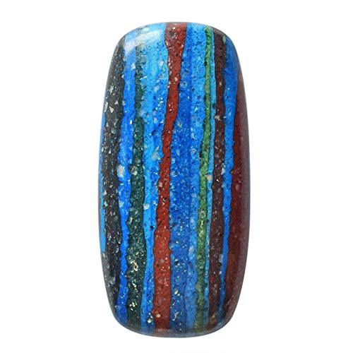 Cabochon Rainbow Calsilica aux strates multicolores 35x15x7mm pour création graphique