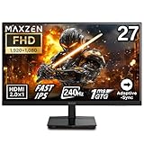 ゲーミングモニター 27インチ 240Hz FHD(1920×1080) 1080P HDMI2.0 DP1.4 FastIPS 1ms(GTG) Adaptive-Sync ブルーライトカット 非光沢 フリッカーフリー マクスゼン