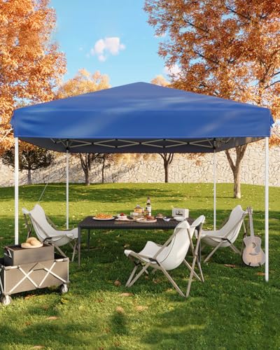 10x10 Pop Up Canopy Tent, Easy Up Canopy with 3 Adjustable Height, Outdoor Sun Shade with 4 Sandbags...
