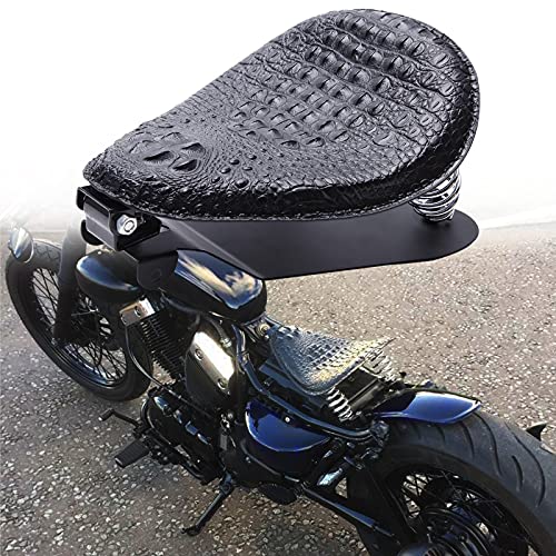 Black Motorcycle Solo Seat Spring With Base For Harley Heritage Softail Springer (Black-New)