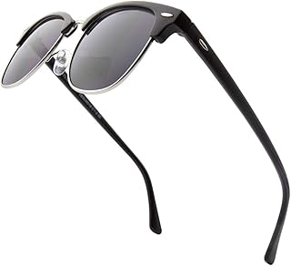 VITENZI Bifocal Sunglasses for Men and Women Semi Rimless Browline Reading Readers - Tivoli in Black 2.25