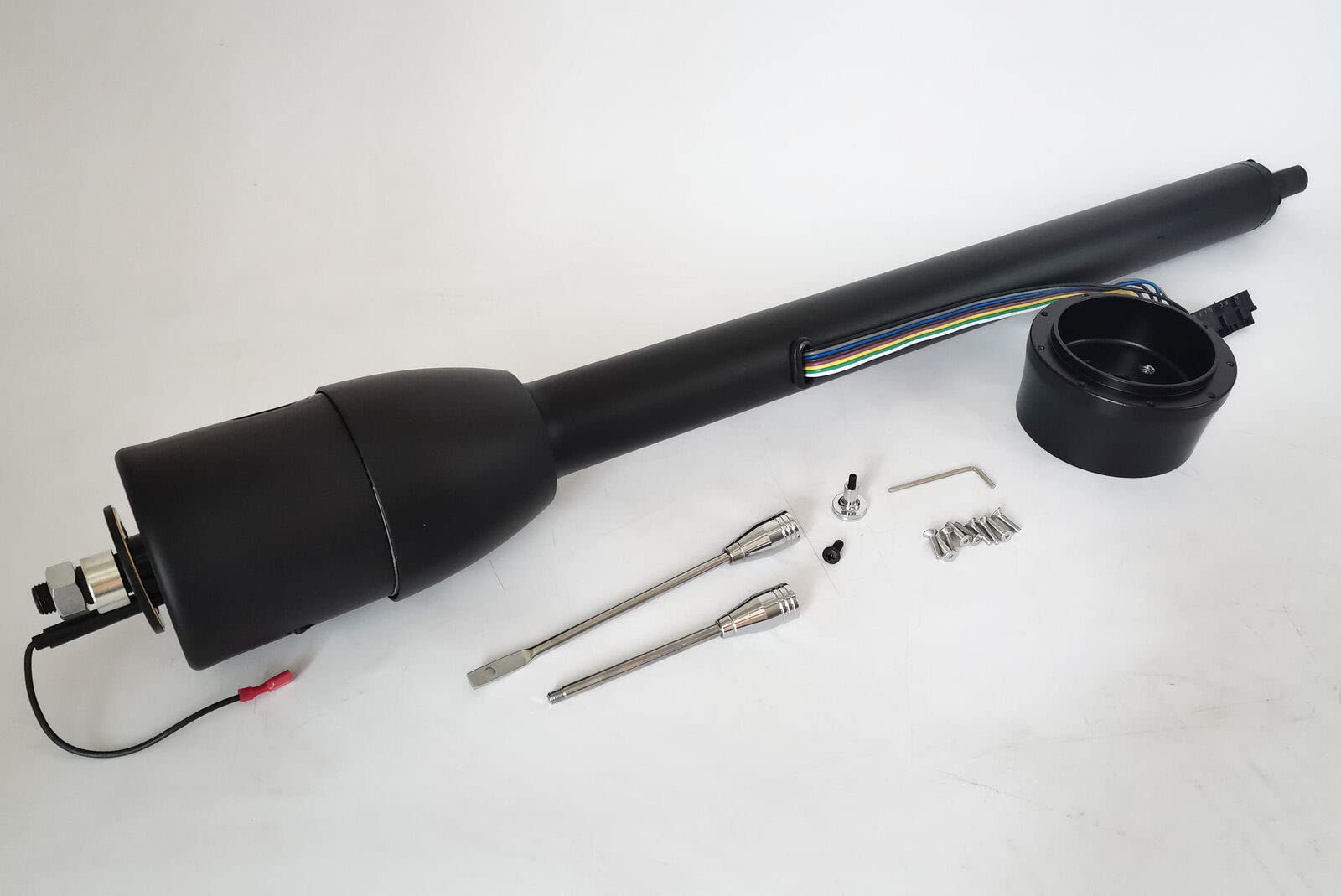 Pateyney 28" GM Steering Column Tilt Manual Trans No Key Universal W 9 Hole Adapter Black