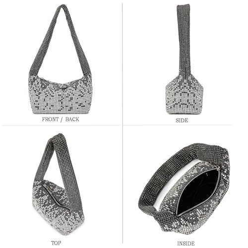 Image of BBTT.ful Rhinestone Evening Handbags Sparkling Crystal Purse Daily Casual Shoulder Bag