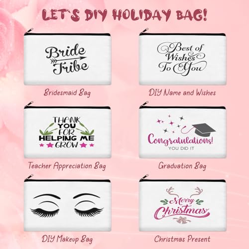 Image of Legigo 10 Pack Blank DIY Craft Bag Canvas Pen Case Blank Makeup Bags - Canvas Pencil Bag Cotton Canvas Cosmetic Bag Multi-Purpose Travel Cosmetic Bag 8.3 x 5 Inch, 10pack off white, Canvas Makeup Bags