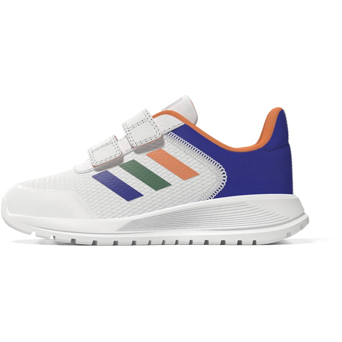 adidas Baby Tensaur Running Shoe, White/Screaming Orange/Lucid Blue, 5 US Unisex Infant