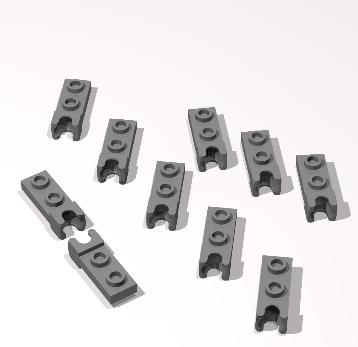200 Piece Classic Building Light Gray Towball Socket Bulk, Plate Special 1x2 5.9mm Towball Socket Compatible with Lego Parts and Pieces