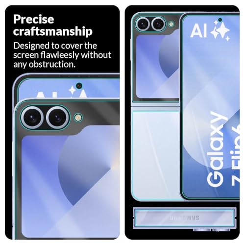 Image of FIRST MART Front and Back Screen Protector for Samsung Galaxy Z Flip 6 / Z Flip6 with Installation Kit | TPU Ultra Thin Membrane, Scratch-Resistant, Bubble-Free| Edge to Edge Coverage | Crystal Clear