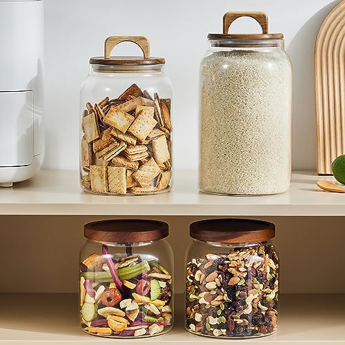 Sweejar Glass Jars for Laundry Room Organization, 90 ounce Laundry Pods Container, Glass Food Storage Jars with Airtight Lid, 2 Pack, Hand Lid - Image 7