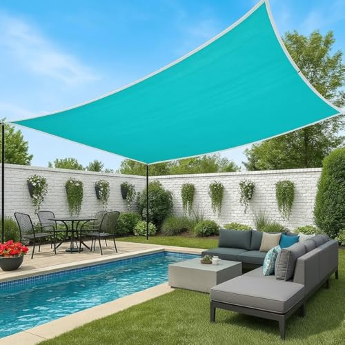 Image of Multipurpose Green Shade Net for Garden Balcony, Agriculture, Parking Sun Protection Shade Sail Plant Netting - 85-90% Sun Block with Niwar Stitched - High Density (10 x 80 ft)