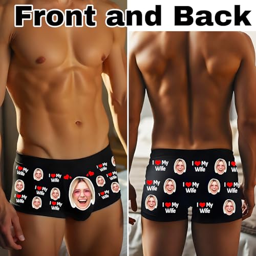 HJX Custom Boxers for Men with Face Text Personalized Underwear with Faces on Them,Personalized Gifts for Men Boyfriend4