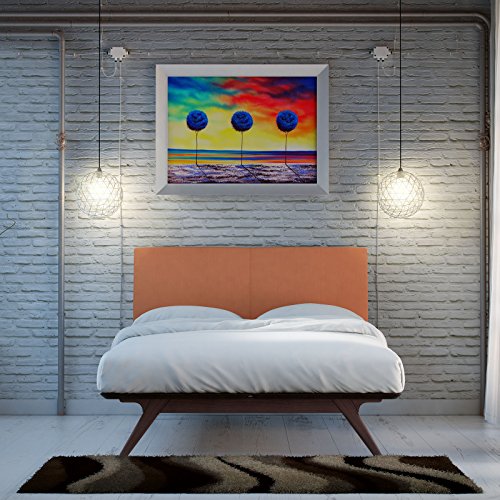 Modway Tracy Mid-Century Modern Wood Platform Queen Size Bed, Cappuccino Orange #TOP1