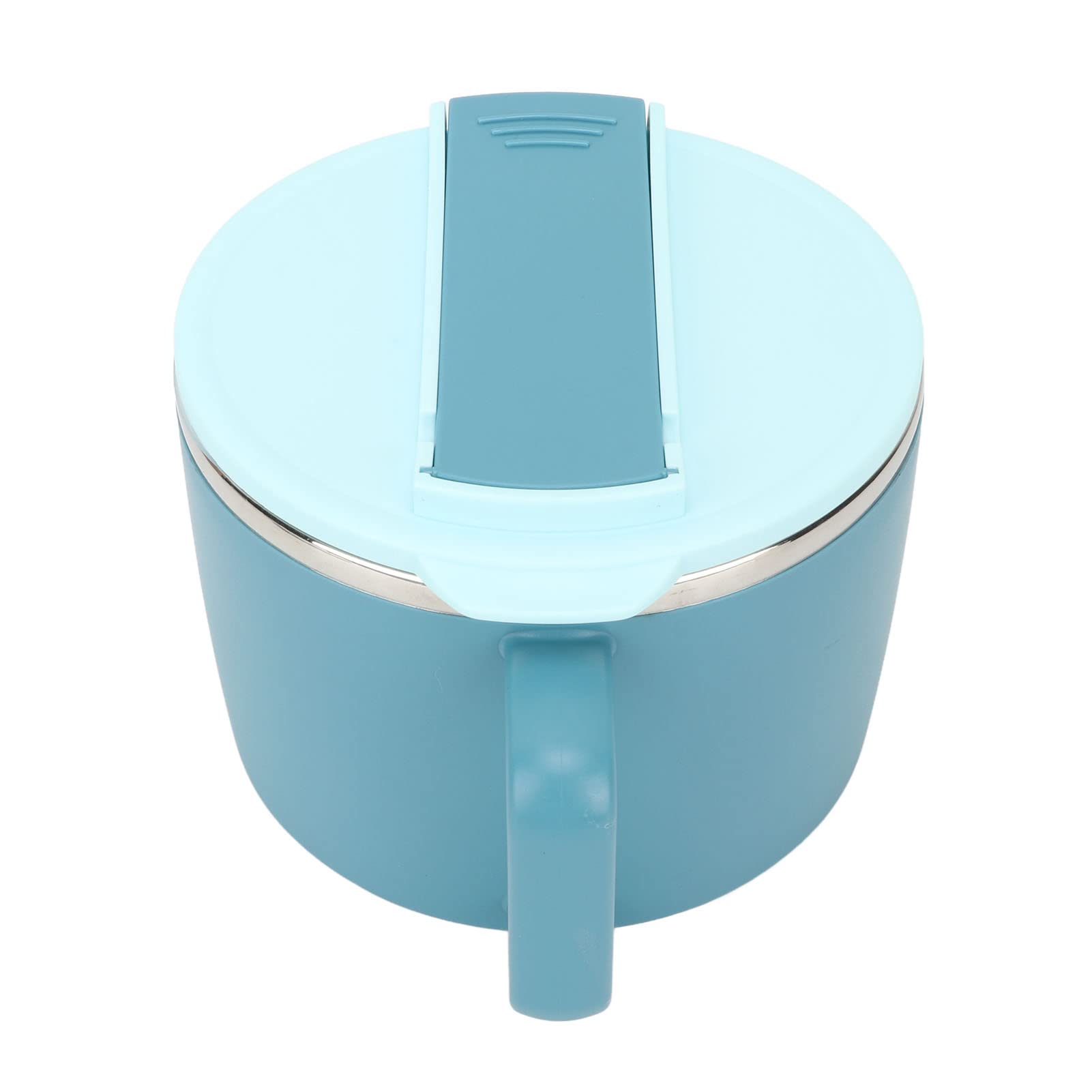 Kuchenka mikrofalowa Ramen Bowl zestaw, 1200ml ze stali nierdzewnej szybkie gotowanie makaron z pałeczkami i Spork Pokrywka Uchwyt Natychmiastowy makaron miska (niebieski)