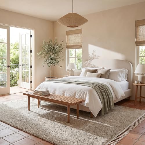 Tapete nuLOOM Neva Modern Tasseled Shag 213x244 cm Beige miniatura 4