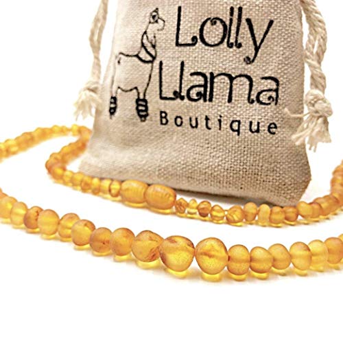 Adult Raw Baroque Baltic Amber Necklace - All Natural Pain Relief for Adults to Help Migraines, Sinus, Arthritis and More! - Honey (18 Inches)