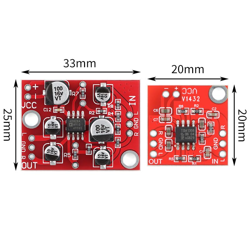 6pcs TDA1308 Class AB Stereo Headphone Amplifier Module Large Board DIY Power Amp Retrofit