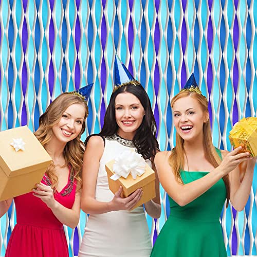 Blue Crepe Paper Streamer Rolls Hanging Party Decoration 8 Rolls Blue Theme Party Streamer For Various Birthday Wedding Festival Party Decorations #TOP5