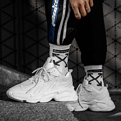 Image of ANUFER Mens PU Sport Shoes Fashion Chunky Sneakers Height Increasing Trainers